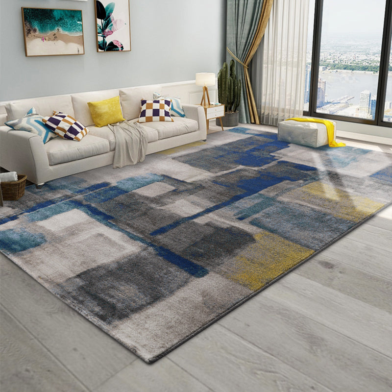 Multi-Colored Abstract Rug Polypropylene Creative Area Rug Pet Friendly Washable Easy Care Carpet for Bedroom Clearhalo 'Area Rug' 'Modern' 'Rugs' Rug' 2226900