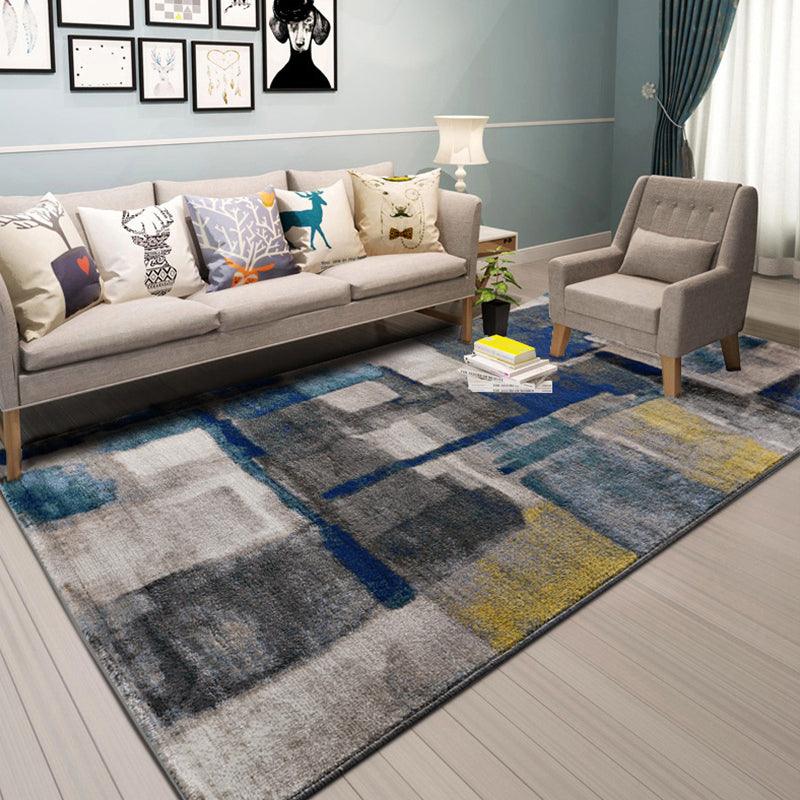 Multi-Colored Abstract Rug Polypropylene Creative Area Rug Pet Friendly Washable Easy Care Carpet for Bedroom Grey Clearhalo 'Area Rug' 'Modern' 'Rugs' Rug' 2226901