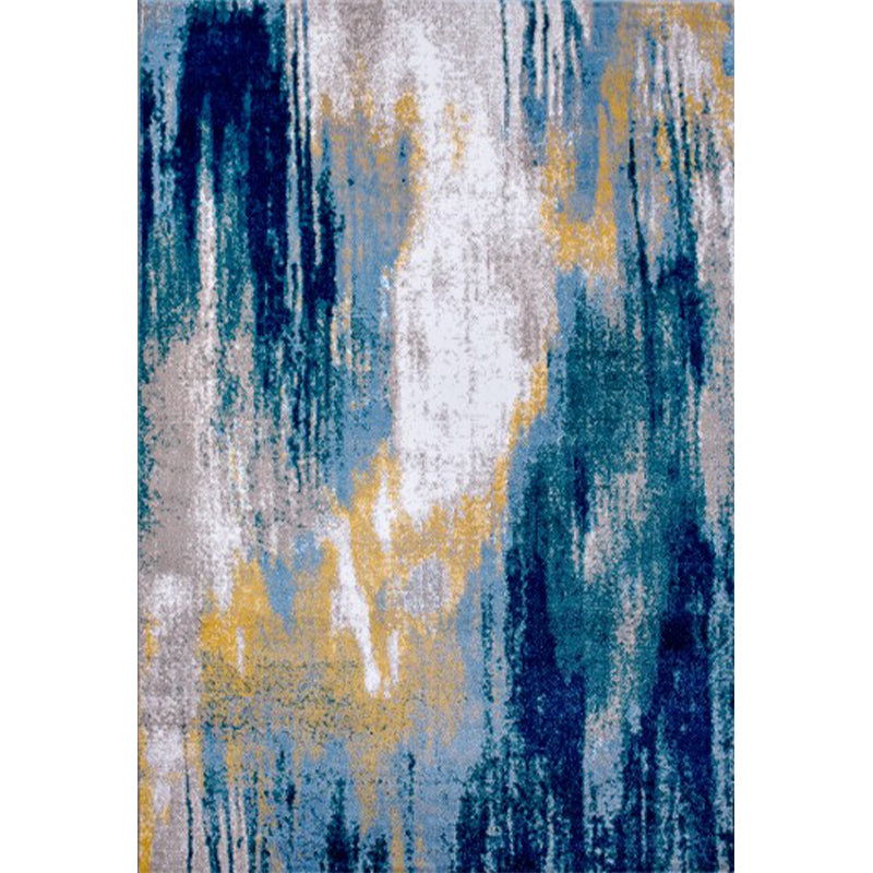 Multi-Colored Abstract Rug Polypropylene Creative Area Rug Pet Friendly Washable Easy Care Carpet for Bedroom Lake Blue-White Clearhalo 'Area Rug' 'Modern' 'Rugs' Rug' 2226903