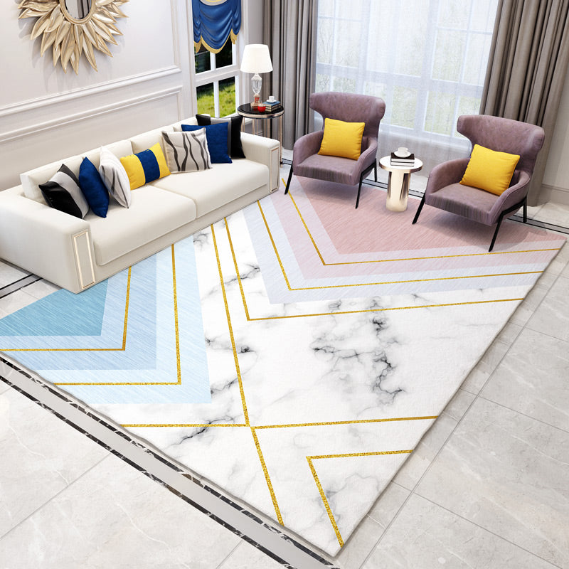 Scandinavian Living Room Rug Multicolor Geometric Pattern Indoor Rug Synthetics Easy Care Machine Washable Carpet Clearhalo 'Area Rug' 'Modern' 'Rugs' Rug' 2226905