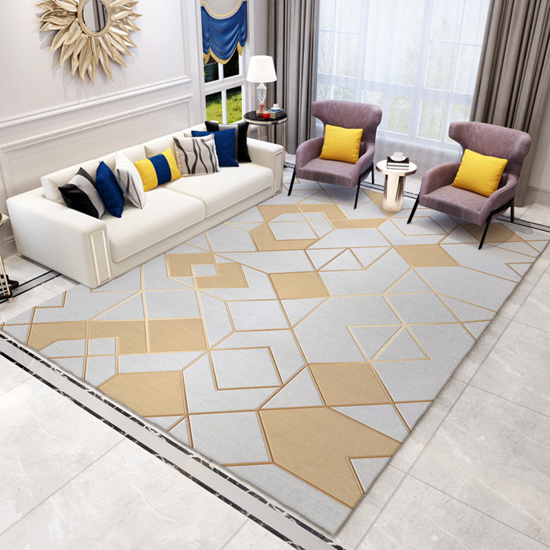 Scandinavian Living Room Rug Multicolor Geometric Pattern Indoor Rug Synthetics Easy Care Machine Washable Carpet Light Gray Clearhalo 'Area Rug' 'Modern' 'Rugs' Rug' 2226909