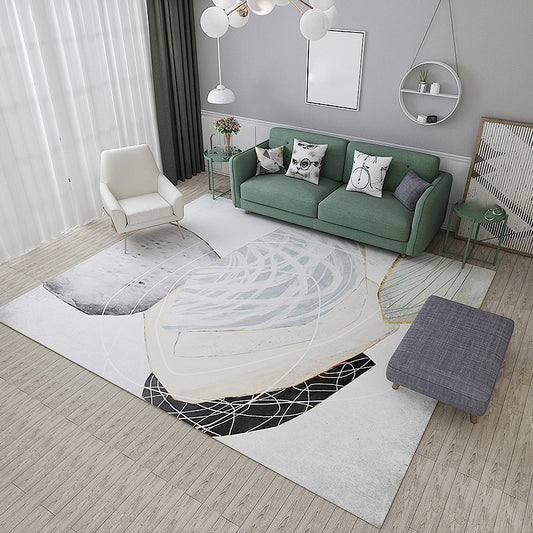 Calming Bedroom Rug Multi-Colored Colorblock Carpet Polyster Easy Care Washable Pet Friendly Indoor Rug Light Gray-White Clearhalo 'Area Rug' 'Modern' 'Rugs' Rug' 2226936