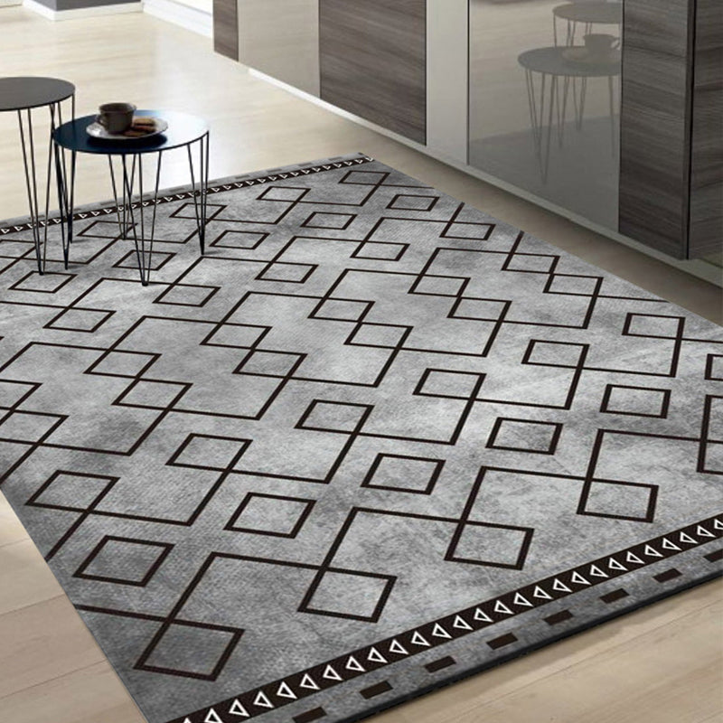 Classic Multi Color Geo Rug Polyster Glam Area Rug Non-Slip Backing Pet Friendly Carpet for Parlor Grey Clearhalo 'Area Rug' 'Modern' 'Rugs' Rug' 2226981