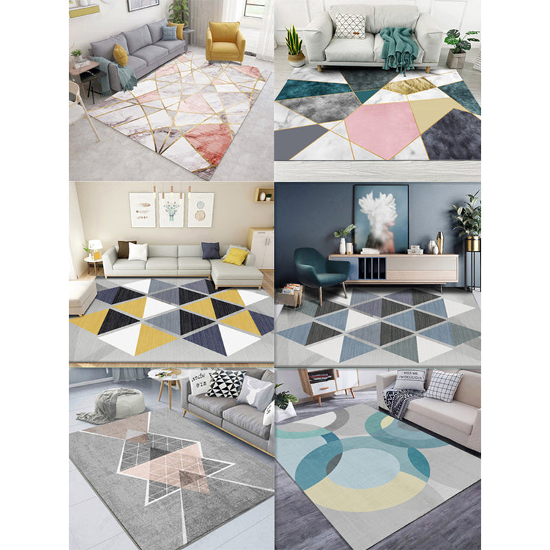 Creative Home Decoration Rug Multi Color Geometric Print Area Rug Polypropylene Anti-Slip Easy Care Carpet Clearhalo 'Area Rug' 'Modern' 'Rugs' Rug' 2227132