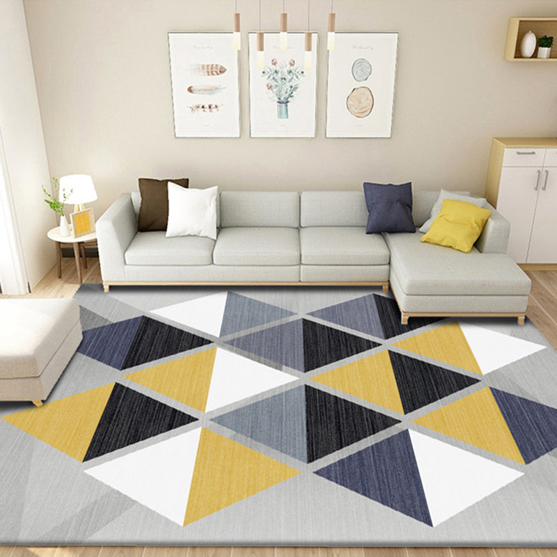 Creative Home Decoration Rug Multi Color Geometric Print Area Rug Polypropylene Anti-Slip Easy Care Carpet Yellow-Gray Clearhalo 'Area Rug' 'Modern' 'Rugs' Rug' 2227138