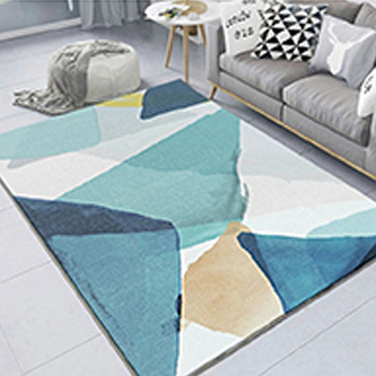 Creative Home Decoration Rug Multi Color Geometric Print Area Rug Polypropylene Anti-Slip Easy Care Carpet Lake Blue Clearhalo 'Area Rug' 'Modern' 'Rugs' Rug' 2227146