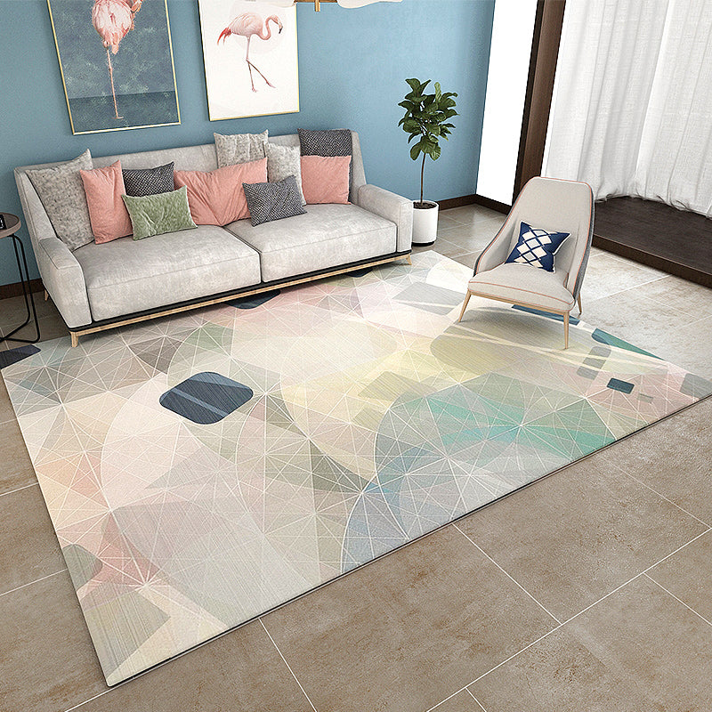 Asian Bedroom Rug Multicolor Geometric Print Area Carpet Polyster Easy Care Machine Washable Rug Clearhalo 'Area Rug' 'Modern' 'Rugs' Rug' 2227167