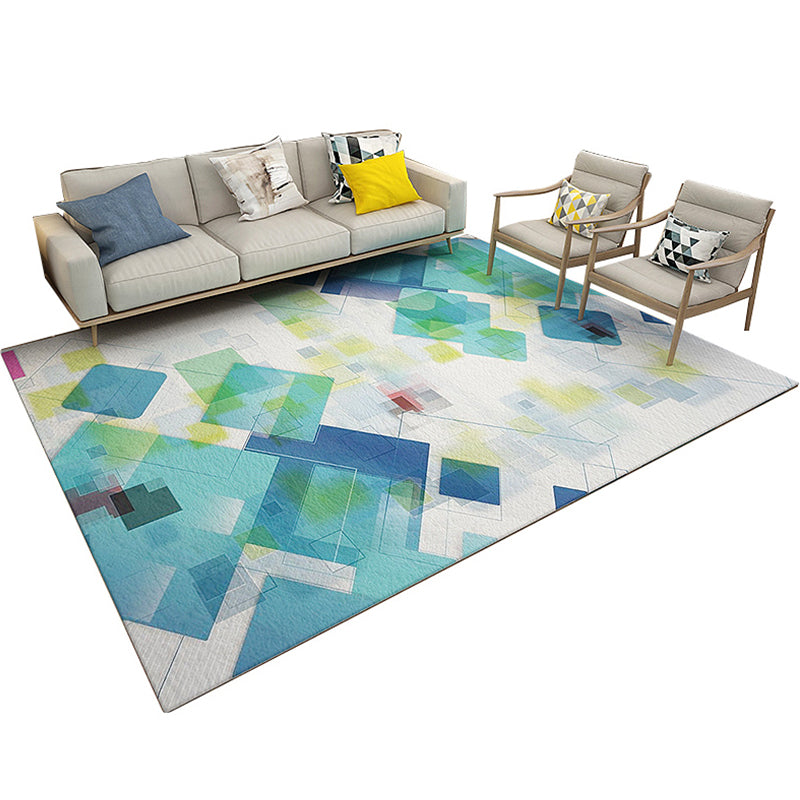 Asian Bedroom Rug Multicolor Geometric Print Area Carpet Polyster Easy Care Machine Washable Rug Clearhalo 'Area Rug' 'Modern' 'Rugs' Rug' 2227175