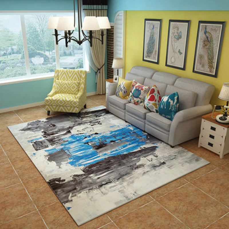 Modern Home Decor Rug Multi Color Abstract Print Area Carpet Synthetics Non-Slip Backing Pet Friendly Rug Gray Blue Clearhalo 'Area Rug' 'Modern' 'Rugs' Rug' 2227189