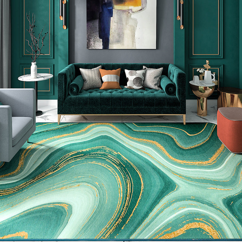 Multi Color Contemporary Rug Synthetics Geometric Print Area Carpet Non-Slip Backing Stain-Resistant Rug for Room Green Clearhalo 'Area Rug' 'Modern' 'Rugs' Rug' 2227226