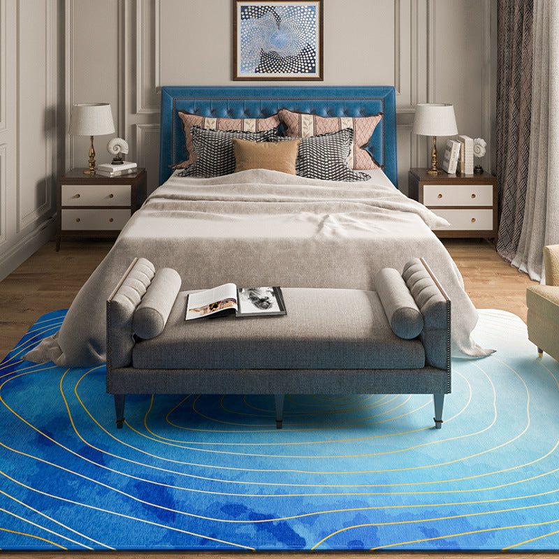 Multi Color Contemporary Rug Synthetics Geometric Print Area Carpet Non-Slip Backing Stain-Resistant Rug for Room Blue Clearhalo 'Area Rug' 'Modern' 'Rugs' Rug' 2227229