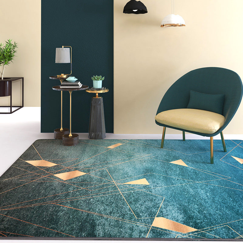 Multi Color Contemporary Rug Synthetics Geometric Print Area Carpet Non-Slip Backing Stain-Resistant Rug for Room Dark Green Clearhalo 'Area Rug' 'Modern' 'Rugs' Rug' 2227233