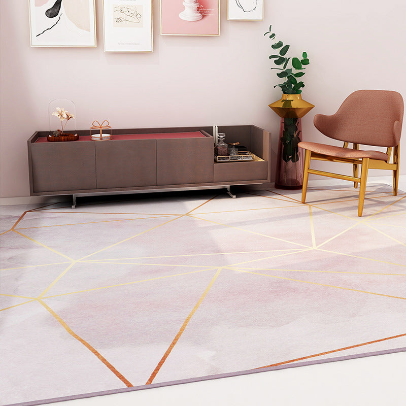 Multi Color Contemporary Rug Synthetics Geometric Print Area Carpet Non-Slip Backing Stain-Resistant Rug for Room Light Pink Clearhalo 'Area Rug' 'Modern' 'Rugs' Rug' 2227235