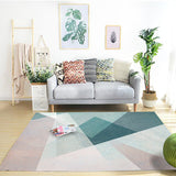 Multi Colored Home Rug Novelty Colorblock Area Carpet Polypropylene Easy Care Pet Friendly Rug Green-Pink Clearhalo 'Area Rug' 'Modern' 'Rugs' Rug' 2227242