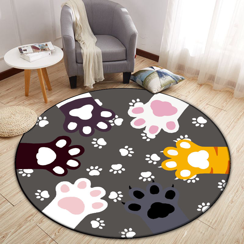 Modern Cartoon Print Rug Multi-Color Polyster Area Rug Anti-Slip Backing Machine Washable Carpet for Kids Room Grey Clearhalo 'Area Rug' 'Modern' 'Rugs' Rug' 2227285