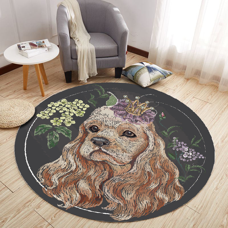 Modern Cartoon Print Rug Multi-Color Polyster Area Rug Anti-Slip Backing Machine Washable Carpet for Kids Room Brown Clearhalo 'Area Rug' 'Modern' 'Rugs' Rug' 2227308