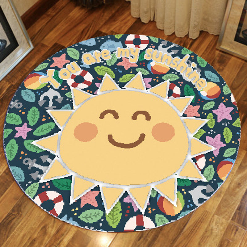 Modern Cartoon Print Rug Multi-Color Polyster Area Rug Anti-Slip Backing Machine Washable Carpet for Kids Room Clearhalo 'Area Rug' 'Modern' 'Rugs' Rug' 2227310