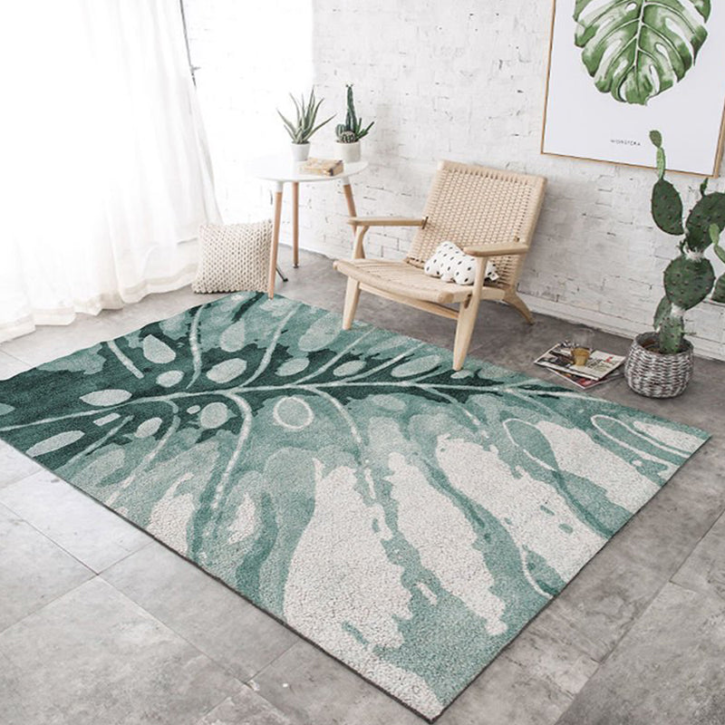 Nordic Bedroom Rug Multi Colored Plant Printed Area Rug Polypropylene Pet Friendly Stain-Resistant Carpet Olive Green Clearhalo 'Area Rug' 'Modern' 'Rugs' Rug' 2227344