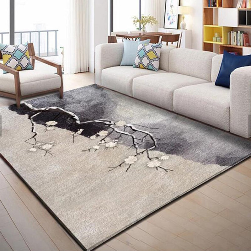 Nordic Bedroom Rug Multi Colored Plant Printed Area Rug Polypropylene Pet Friendly Stain-Resistant Carpet Clearhalo 'Area Rug' 'Modern' 'Rugs' Rug' 2227345