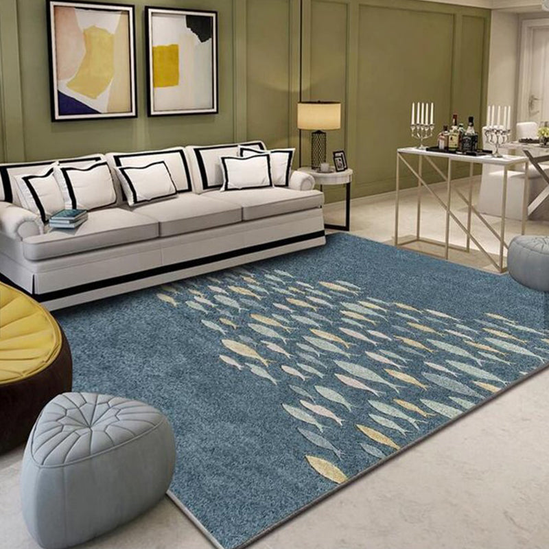 Nordic Bedroom Rug Multi Colored Plant Printed Area Rug Polypropylene Pet Friendly Stain-Resistant Carpet Clearhalo 'Area Rug' 'Modern' 'Rugs' Rug' 2227347