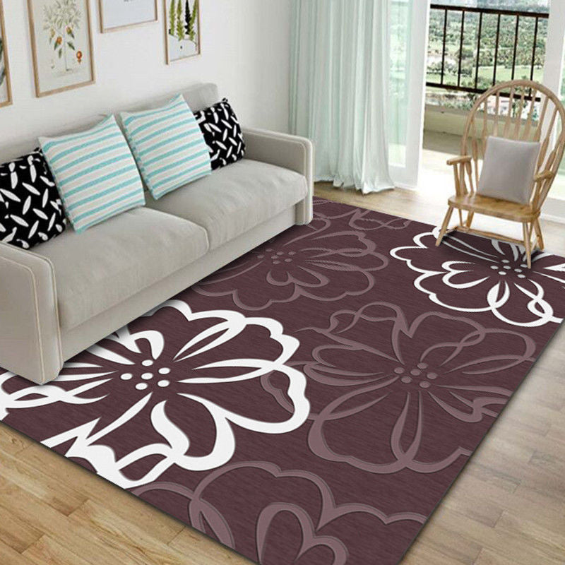 Nordic Bedroom Rug Multi Colored Plant Printed Area Rug Polypropylene Pet Friendly Stain-Resistant Carpet Clearhalo 'Area Rug' 'Modern' 'Rugs' Rug' 2227348