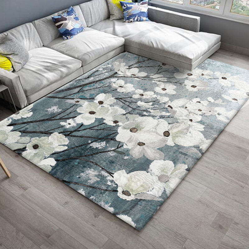 Nordic Bedroom Rug Multi Colored Plant Printed Area Rug Polypropylene Pet Friendly Stain-Resistant Carpet Clearhalo 'Area Rug' 'Modern' 'Rugs' Rug' 2227354