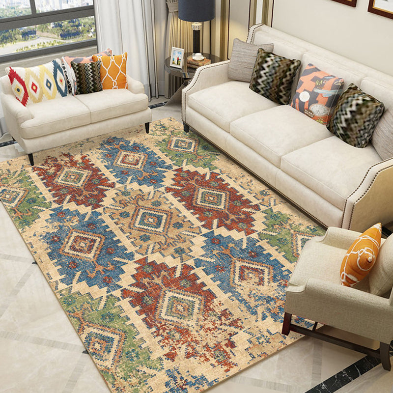 Classic Living Room Rug Multi Colored Plant Pattern Area Rug Polyster Non-Slip Easy Care Carpet Clearhalo 'Area Rug' 'Modern' 'Rugs' Rug' 2227372