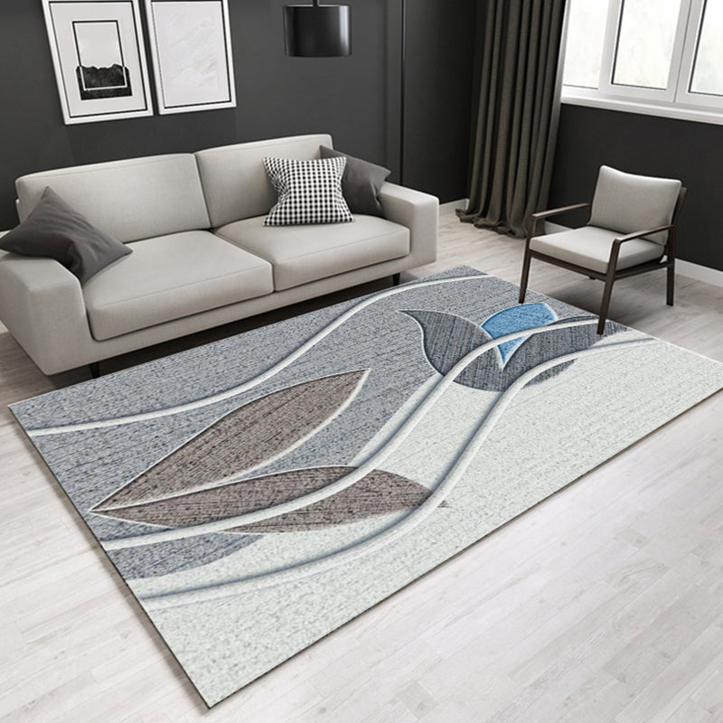 Multi Colored Plant Print Rug Polypropylene Simplicity Carpet Non-Slip Pet Friendly Indoor Rug for Living Room Clearhalo 'Area Rug' 'Modern' 'Rugs' Rug' 2227389