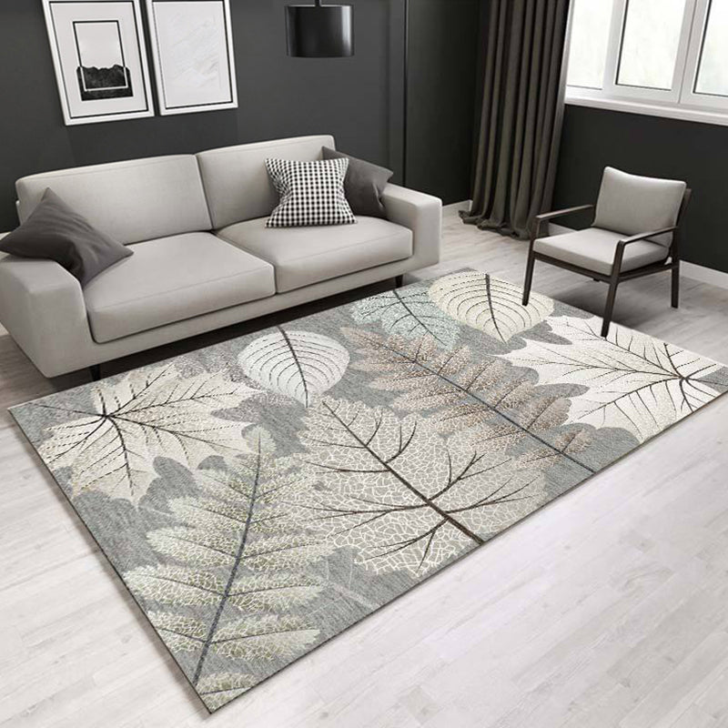 Multi Colored Plant Print Rug Polypropylene Simplicity Carpet Non-Slip Pet Friendly Indoor Rug for Living Room Light Brown Clearhalo 'Area Rug' 'Modern' 'Rugs' Rug' 2227399