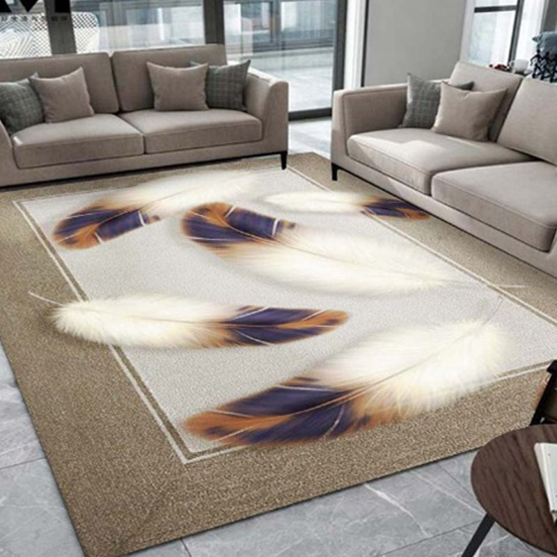 Multi Colored Plant Print Rug Polypropylene Simplicity Carpet Non-Slip Pet Friendly Indoor Rug for Living Room Clearhalo 'Area Rug' 'Modern' 'Rugs' Rug' 2227407