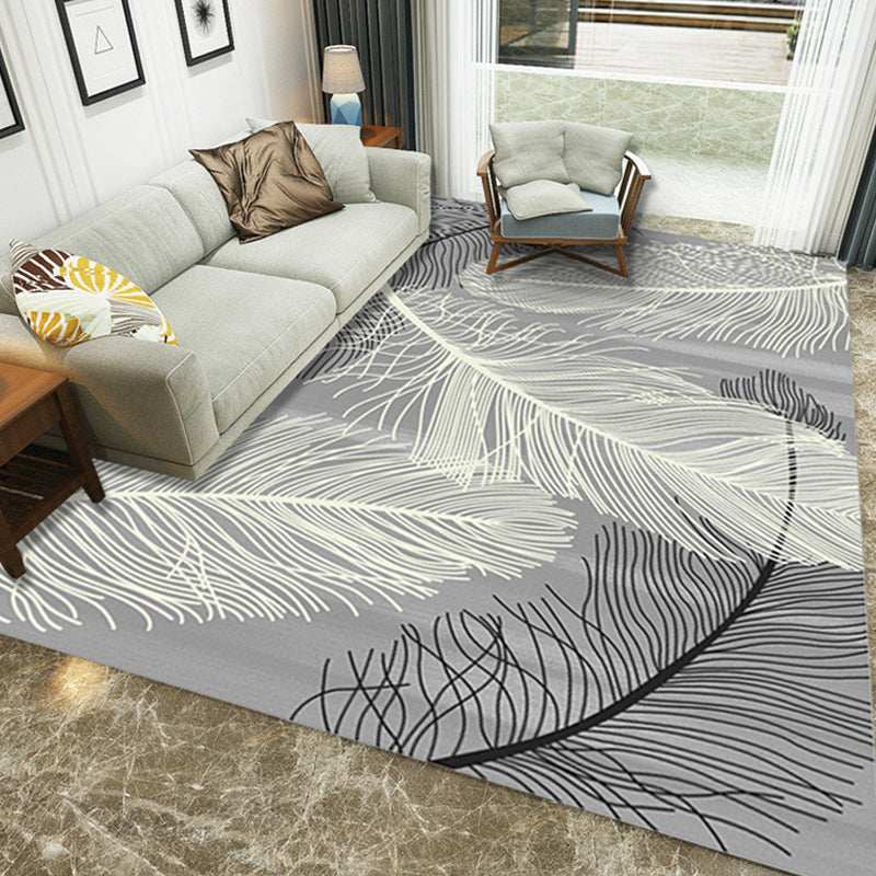 Creative Bedroom Rug Multi Colored Plant Indoor Rug Synthetics Easy Care Machine Washable Carpet Grey Clearhalo 'Area Rug' 'Modern' 'Rugs' Rug' 2227416