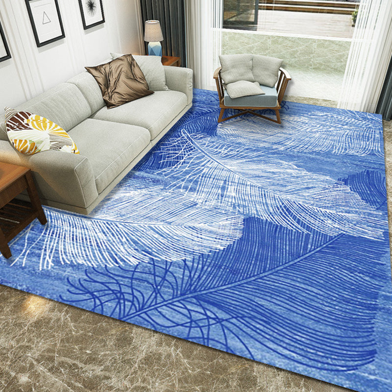 Creative Bedroom Rug Multi Colored Plant Indoor Rug Synthetics Easy Care Machine Washable Carpet Blue Clearhalo 'Area Rug' 'Modern' 'Rugs' Rug' 2227417