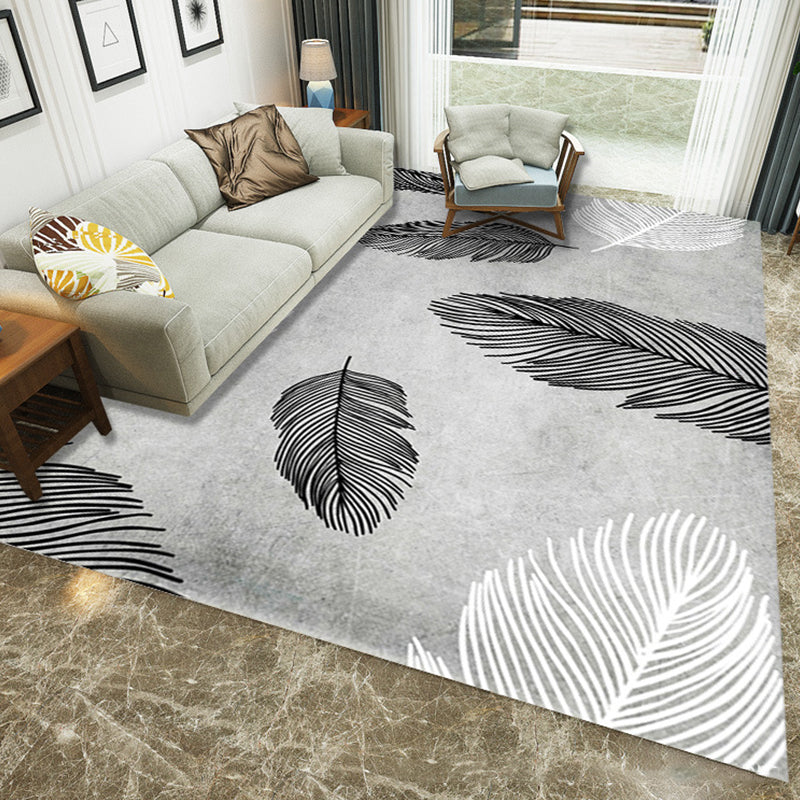 Creative Bedroom Rug Multi Colored Plant Indoor Rug Synthetics Easy Care Machine Washable Carpet Smoke Gray Clearhalo 'Area Rug' 'Modern' 'Rugs' Rug' 2227421