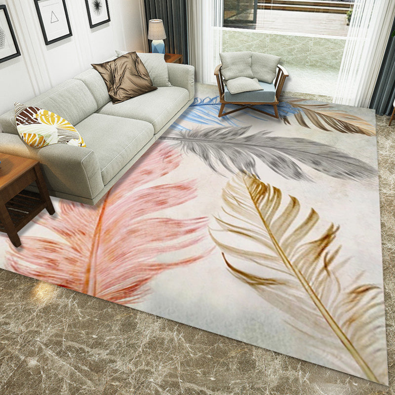 Creative Bedroom Rug Multi Colored Plant Indoor Rug Synthetics Easy Care Machine Washable Carpet Pink Clearhalo 'Area Rug' 'Modern' 'Rugs' Rug' 2227425