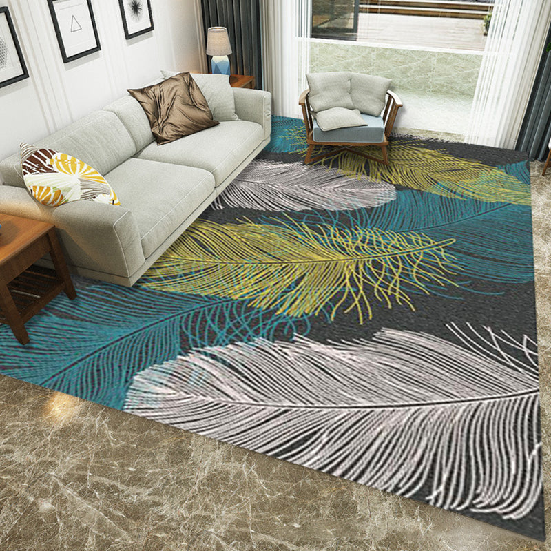 Creative Bedroom Rug Multi Colored Plant Indoor Rug Synthetics Easy Care Machine Washable Carpet Green Clearhalo 'Area Rug' 'Modern' 'Rugs' Rug' 2227427