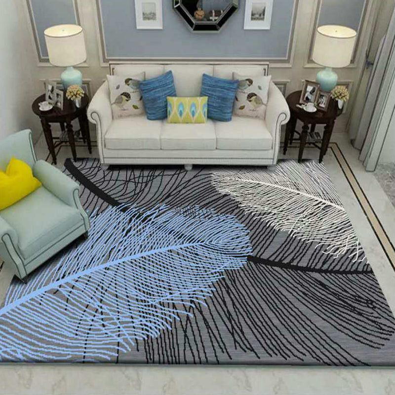 Luxury Living Room Rug Multi Colored Plant Pattern Carpet Polypropylene Machine Washable Anti-Slip Rug Clearhalo 'Area Rug' 'Modern' 'Rugs' Rug' 2227444