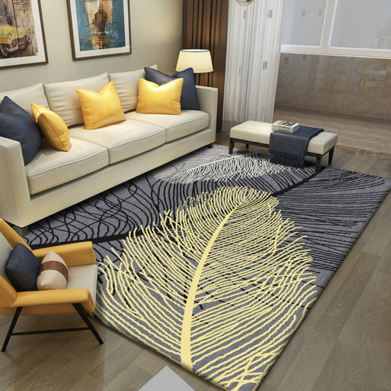 Luxury Living Room Rug Multi Colored Plant Pattern Carpet Polypropylene Machine Washable Anti-Slip Rug Clearhalo 'Area Rug' 'Modern' 'Rugs' Rug' 2227452