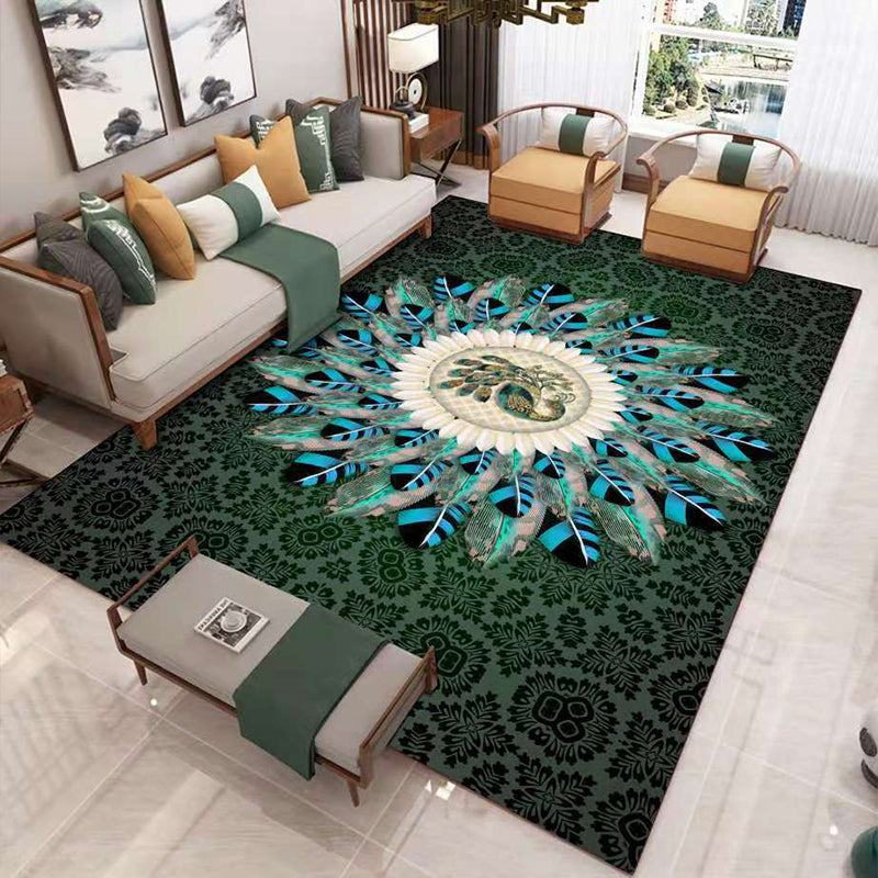 Luxury Living Room Rug Multi Colored Plant Pattern Carpet Polypropylene Machine Washable Anti-Slip Rug Clearhalo 'Area Rug' 'Modern' 'Rugs' Rug' 2227454