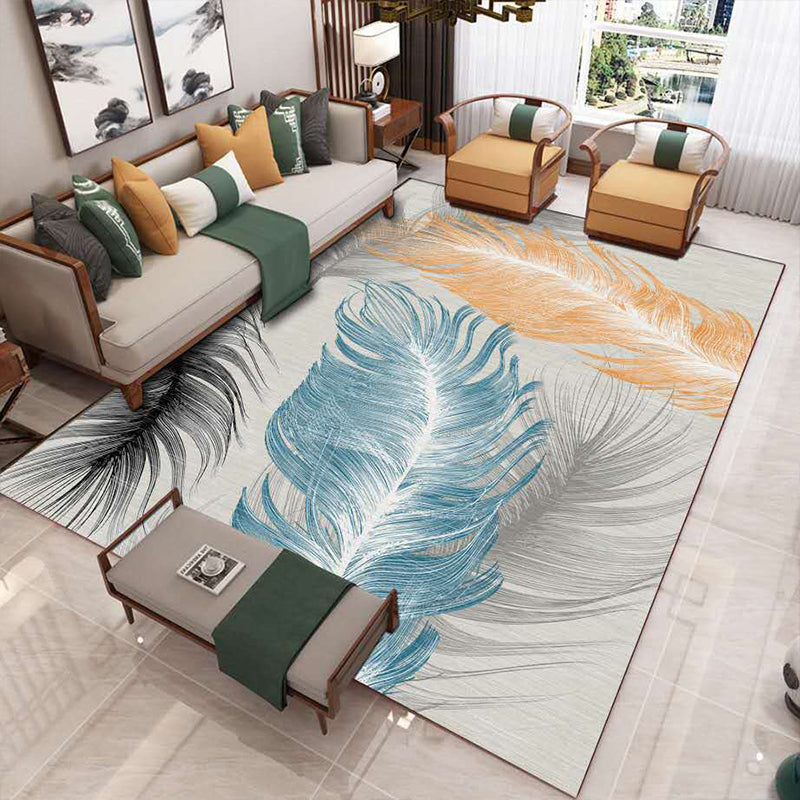 Luxury Living Room Rug Multi Colored Plant Pattern Carpet Polypropylene Machine Washable Anti-Slip Rug Clearhalo 'Area Rug' 'Modern' 'Rugs' Rug' 2227456