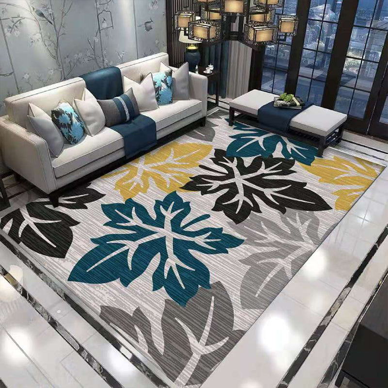 Luxury Living Room Rug Multi Colored Plant Pattern Carpet Polypropylene Machine Washable Anti-Slip Rug Clearhalo 'Area Rug' 'Modern' 'Rugs' Rug' 2227458