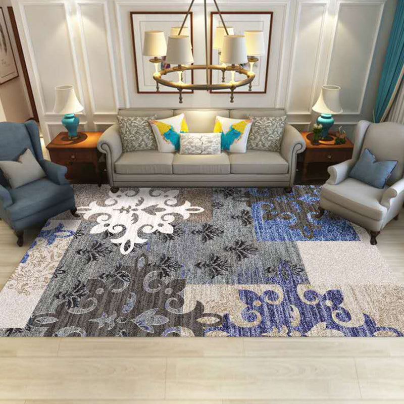 Luxury Living Room Rug Multi Colored Plant Pattern Carpet Polypropylene Machine Washable Anti-Slip Rug Clearhalo 'Area Rug' 'Modern' 'Rugs' Rug' 2227463