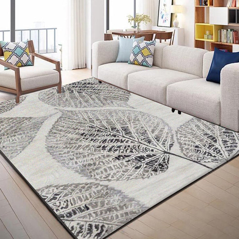 Classic Plant Print Rug Multi-Color Western Area Rug Polypropylene Easy Care Stain-Resistant Carpet for Parlor Light Gray Clearhalo 'Area Rug' 'Modern' 'Rugs' Rug' 2227480