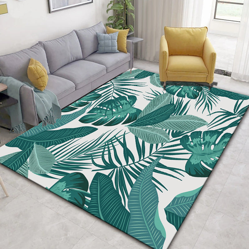 Chinese Plant Print Rug Multi Colored Polyster Area Rug Polyster Pet Friendly Machine Washable Carpet for Room Green Clearhalo 'Area Rug' 'Modern' 'Rugs' Rug' 2227510