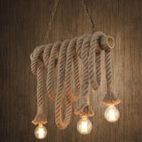 Industrial Dangling Pendant Light Hemp Rope Hanging Island Light with Bamboo Tube in Flaxen 3 Flaxen Clearhalo 'Ceiling Lights' 'Island Lights' Lighting' 2227673