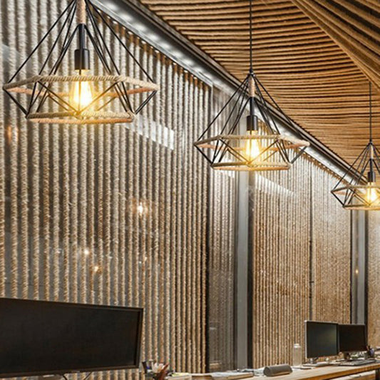 Wrapped Hemp Rope Ceiling Light Industrial Single Restaurant Hanging Pendant Light Clearhalo 'Ceiling Lights' 'Industrial Pendants' 'Industrial' 'Middle Century Pendants' 'Pendant Lights' 'Pendants' 'Tiffany' Lighting' 2227894