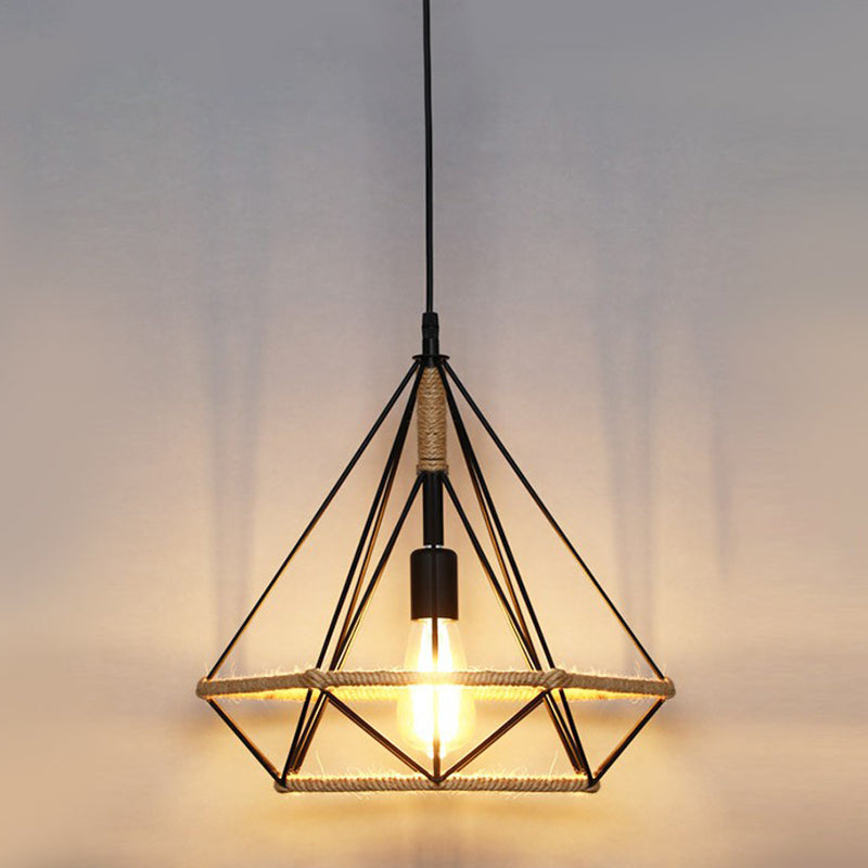 Wrapped Hemp Rope Hanging Lamp Vintage Single-Bulb Restaurant Lighting Pendant in Brown Brown A Clearhalo 'Ceiling Lights' 'Industrial Pendants' 'Industrial' 'Middle Century Pendants' 'Pendant Lights' 'Pendants' 'Tiffany' Lighting' 2227900