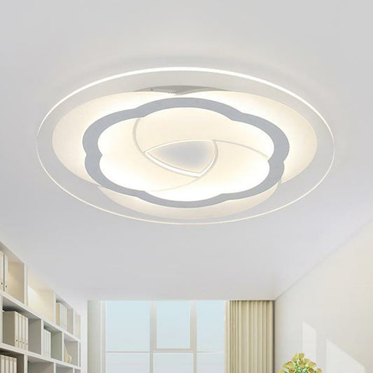 Clear Floral Flush Light Modern Style Metallic LED Flush Ceiling Light Fixture for Living Room Clear Warm Clearhalo 'Ceiling Lights' 'Close To Ceiling Lights' 'Close to ceiling' 'Flush mount' Lighting' 2228017