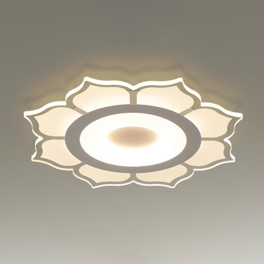 Lotus Shaped Flush Mount Lighting Minimalist Acrylic Clear LED Flush Mount Fixture for Living Room Clearhalo 'Ceiling Lights' 'Close To Ceiling Lights' 'Close to ceiling' 'Flush mount' Lighting' 2228021