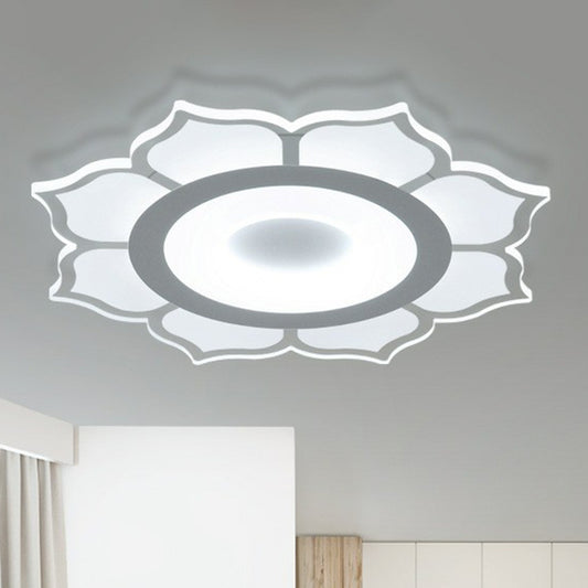 Lotus Shaped Flush Mount Lighting Minimalist Acrylic Clear LED Flush Mount Fixture for Living Room Clear White Clearhalo 'Ceiling Lights' 'Close To Ceiling Lights' 'Close to ceiling' 'Flush mount' Lighting' 2228023
