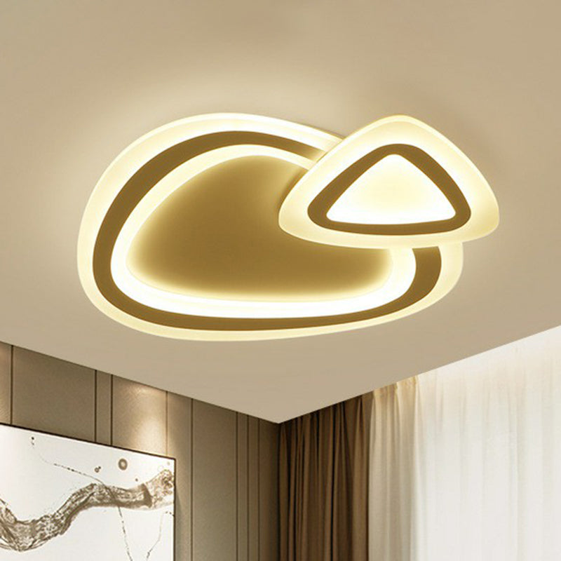 Ultra-Thin Acrylic Flush Mount Lighting Minimalist White LED Flush Mount Fixture for Kids Bedroom White Triangle Clearhalo 'Ceiling Lights' 'Close To Ceiling Lights' 'Close to ceiling' 'Flush mount' Lighting' 2228049